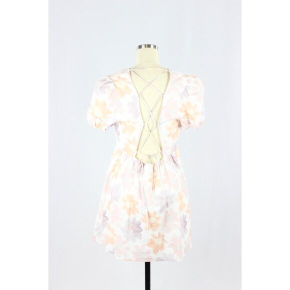 NWOT Aritzia SUNDAY BEST Saida Floral Linen Cotton Mini Babydoll Dress, Size M - Picture 3 of 16